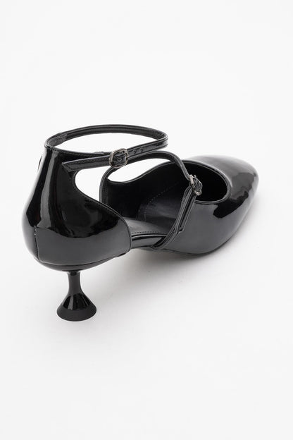 Emly - Black Patent Square Toe Slingback Pump (Women)
