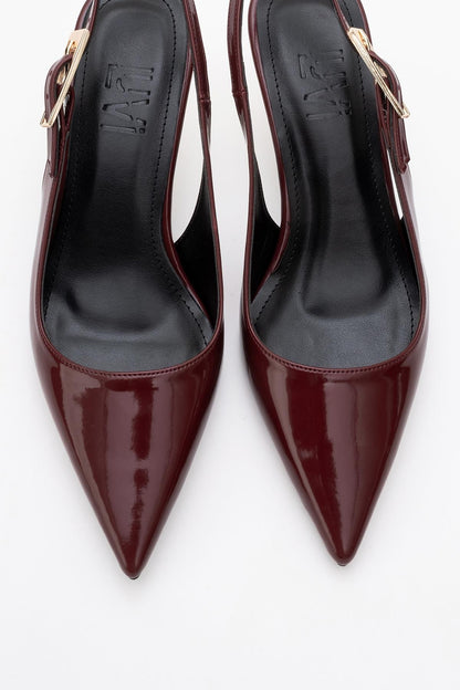 Arty - Burgundy Patent Pointed Toe Slingback Pump (Women)