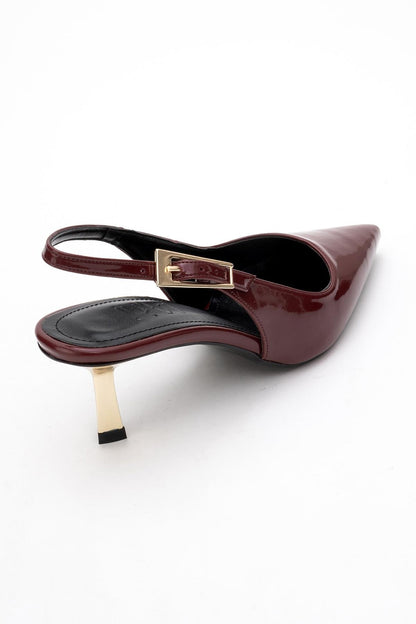 Arty - Burgundy Patent Pointed Toe Slingback Pump (Women)