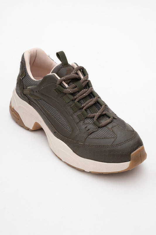 Bambi - Khaki Printed Mesh Sneakers (Women)
