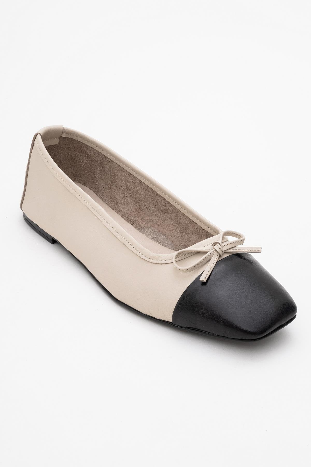 Rony - Bailarinas de piel en color marfil (mujer)