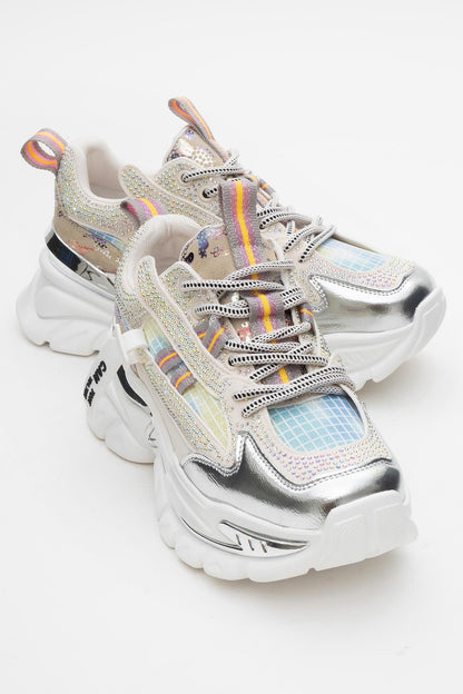 Noi - White Silver Embellished Sneaker (Women)