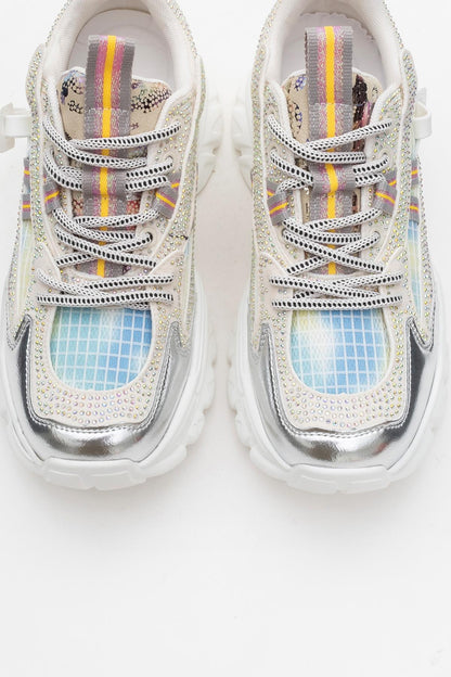 Noi - White Silver Embellished Sneaker (Women)