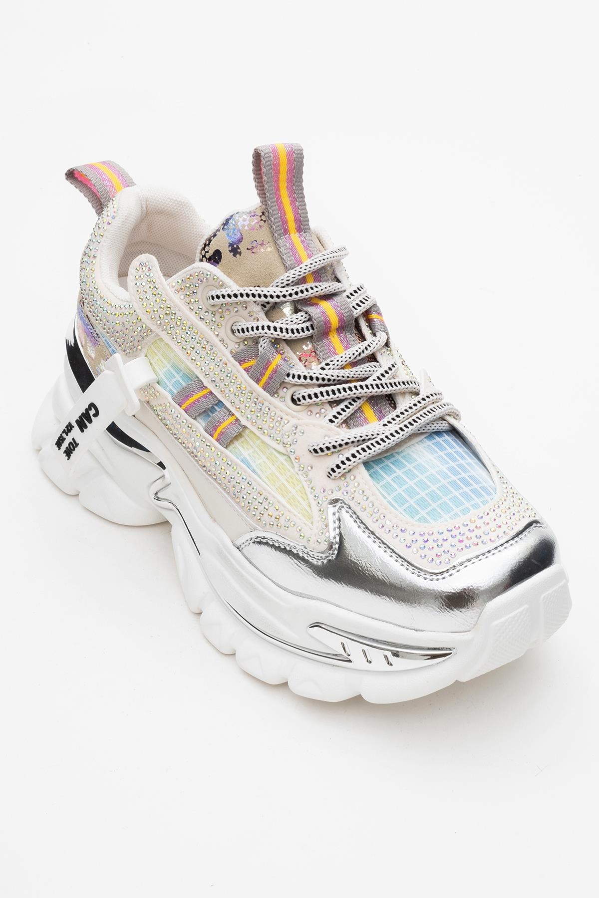Noi - White Silver Embellished Sneaker (Women)