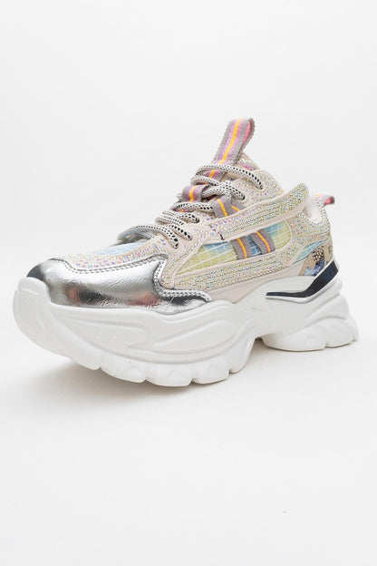 Noi - White Silver Embellished Sneaker (Women)