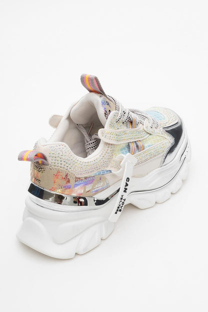 Noi - White Silver Embellished Sneaker (Women)
