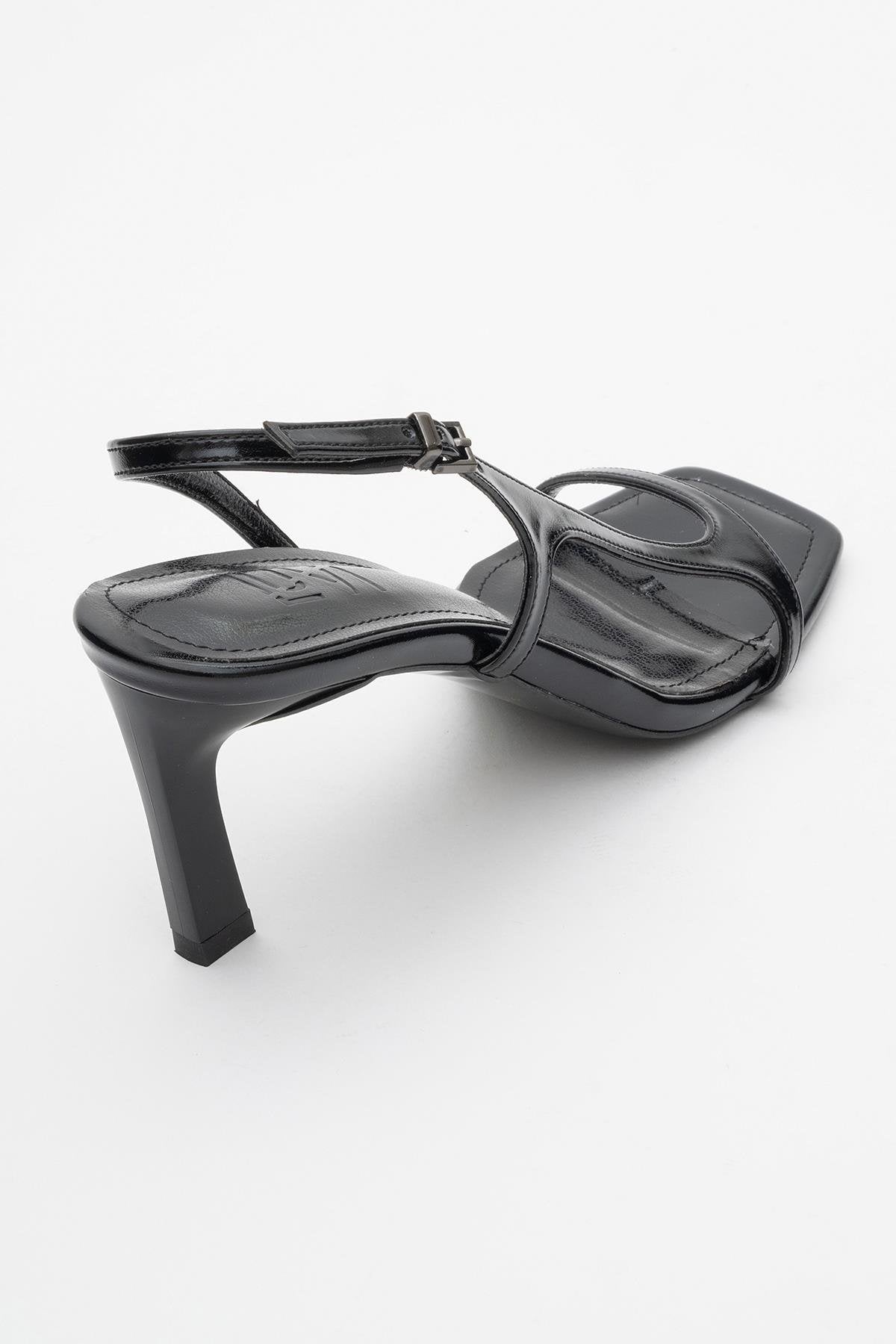 Melby - Sandalia de aguja negra con tiras (Mujer)