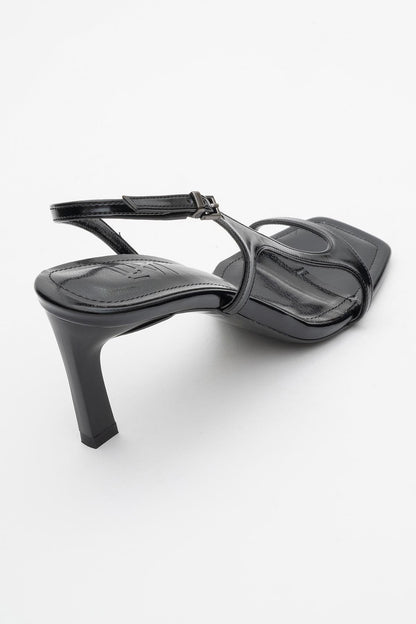 Melby - Sandalia de aguja negra con tiras (Mujer)