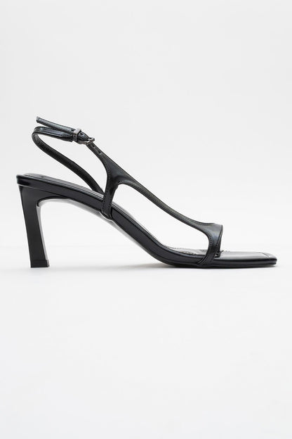 Melby - Sandalia de aguja negra con tiras (Mujer)