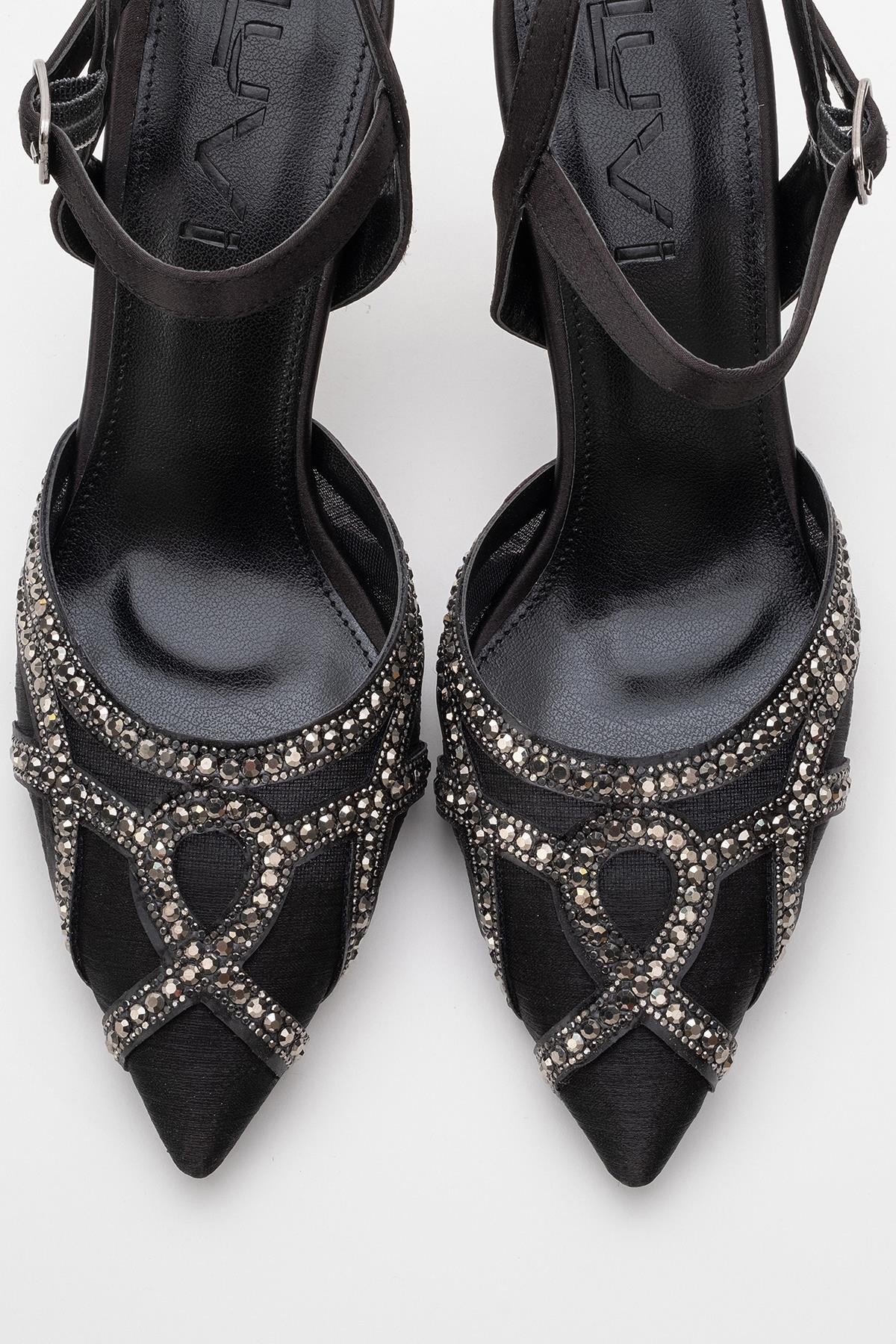 Volby - Zapatos de Tacón de Aguja con Adornos Negros (Mujer)