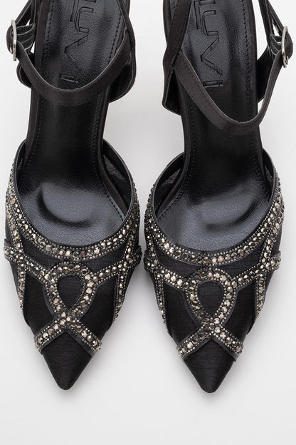 Volby - Zapatos de Tacón de Aguja con Adornos Negros (Mujer)