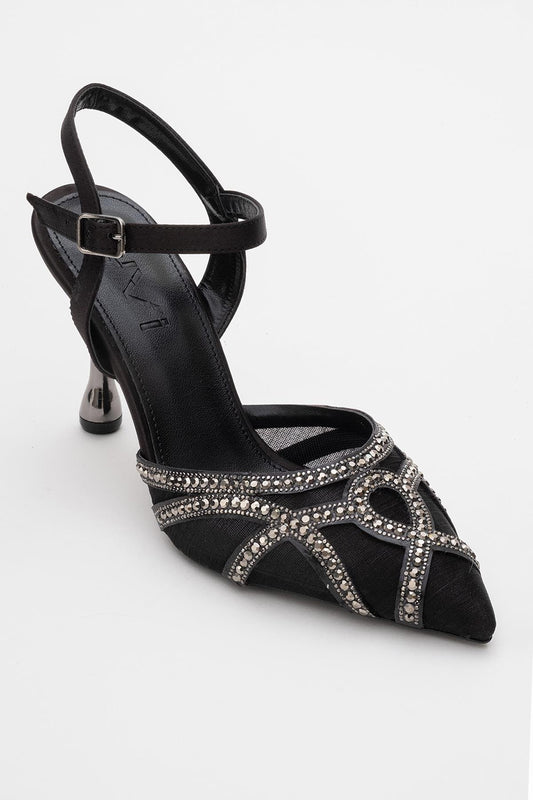 Volby - Zapatos de Tacón de Aguja con Adornos Negros (Mujer)