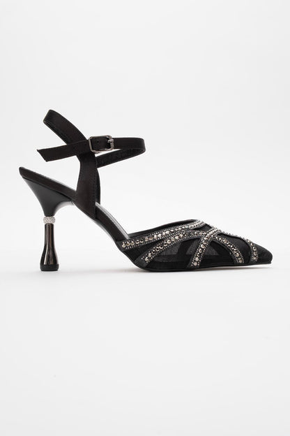Volby - Zapatos de Tacón de Aguja con Adornos Negros (Mujer)