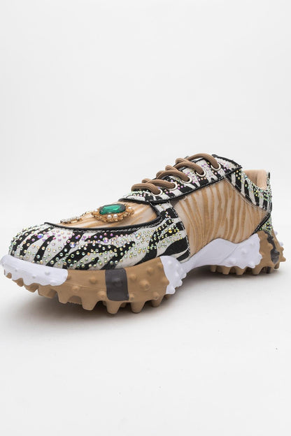 Vero - Zapatillas con joyas beige (Mujer)
