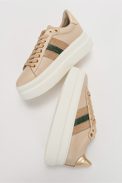 Nuno - Zapatillas Deportivas Beige Oscuro (Mujer)