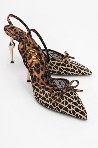 Peony - Zapatos de tacón de malla con lazo y punta (mujer)