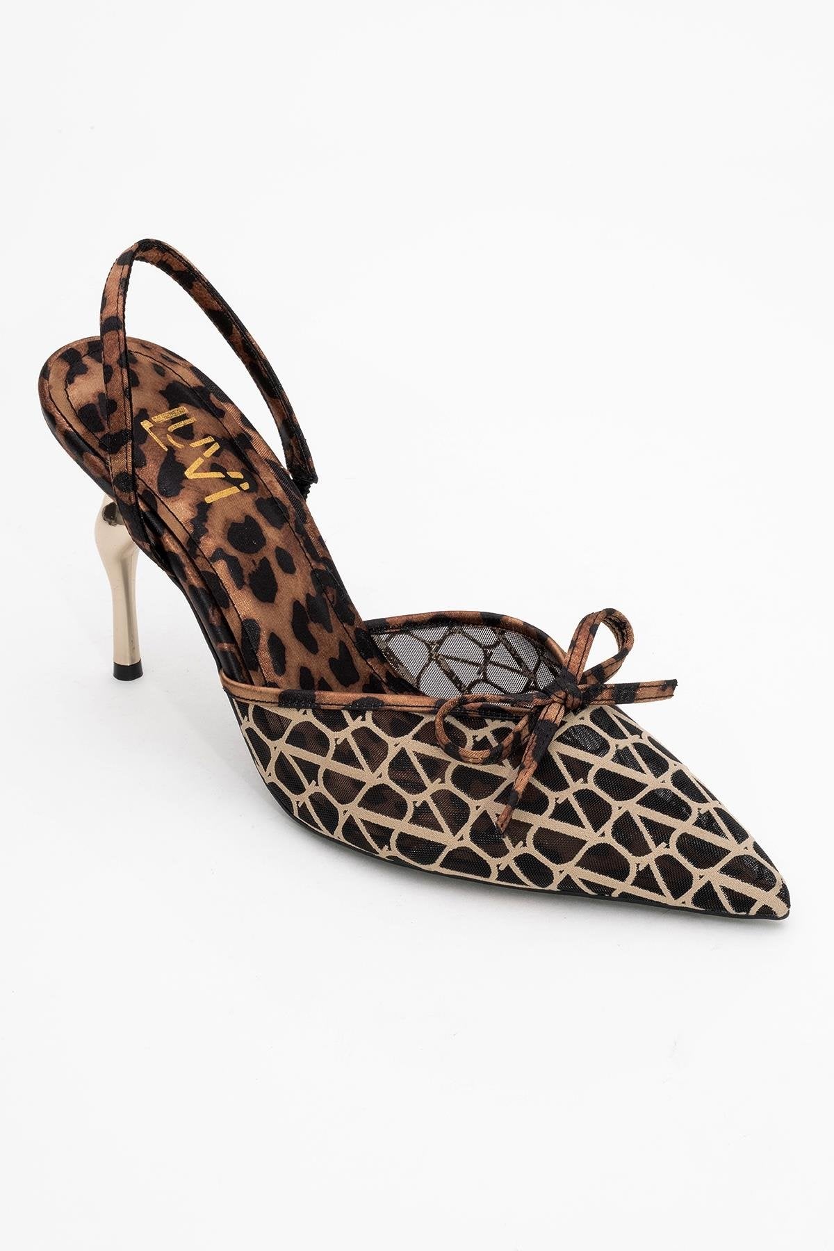Peony - Zapatos de tacón de malla con lazo y punta (mujer)