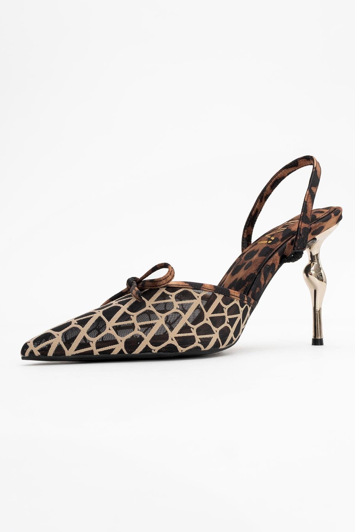 Peony - Zapatos de tacón de malla con lazo y punta (mujer)