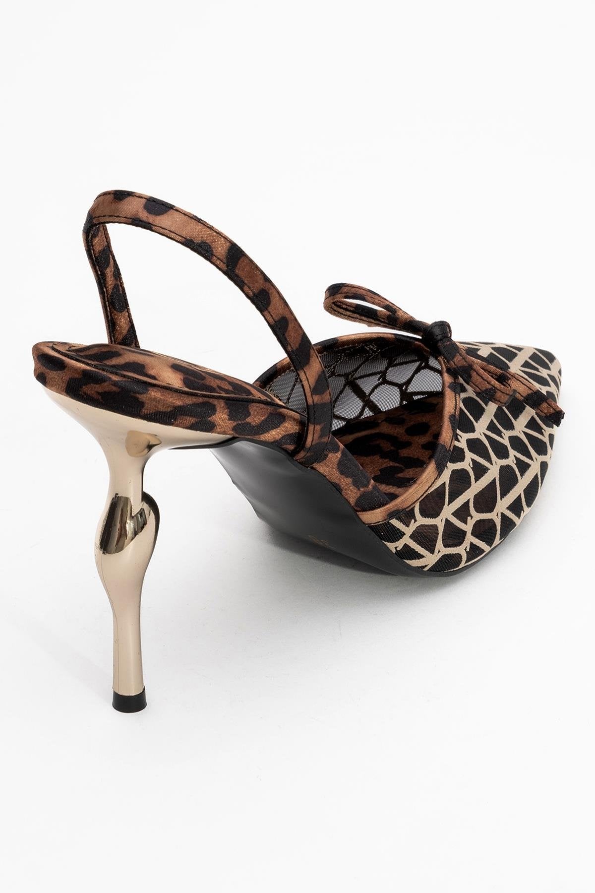 Peony - Zapatos de tacón de malla con lazo y punta (mujer)