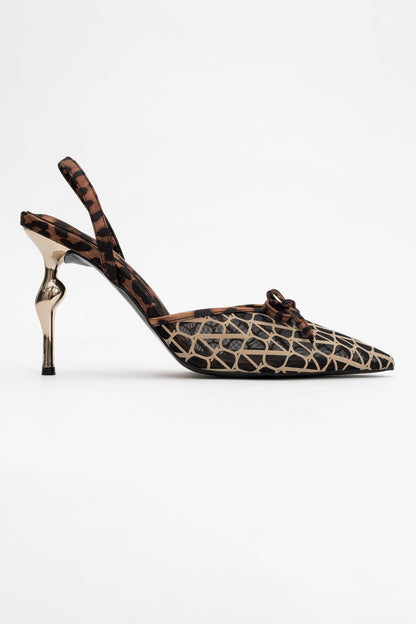 Peony - Zapatos de tacón de malla con lazo y punta (mujer)