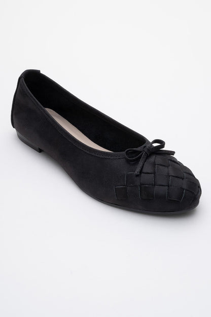 03 - Bailarinas de piel auténtica con purpurina negra (mujer)