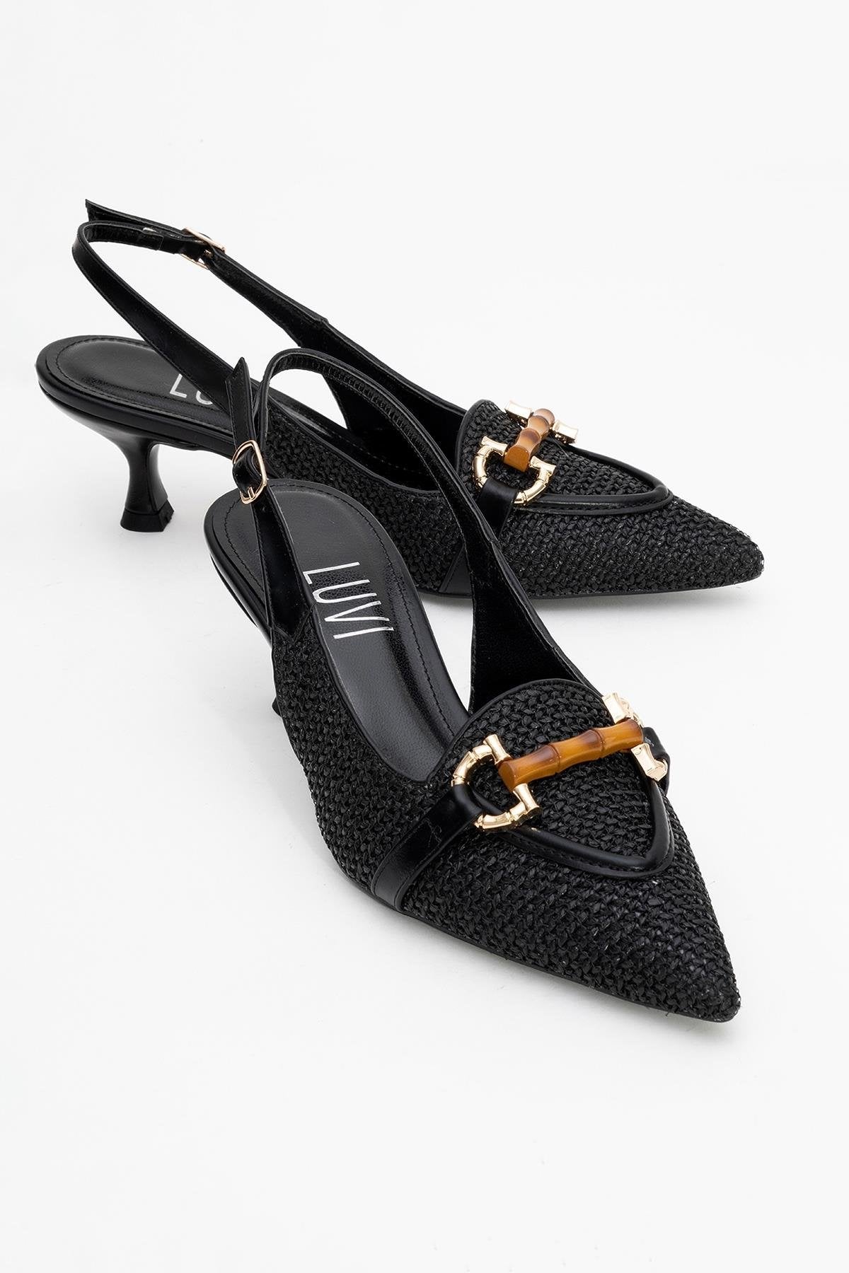 Osca - Zapatos de tacón tipo slingback con hebilla y puntera en punta (mujer)