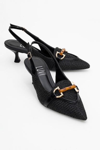 Osca - Zapatos de tacón tipo slingback con hebilla y puntera en punta (mujer)