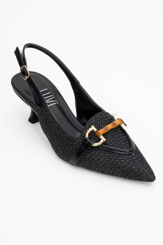 Osca - Zapatos de tacón tipo slingback con hebilla y puntera en punta (mujer)