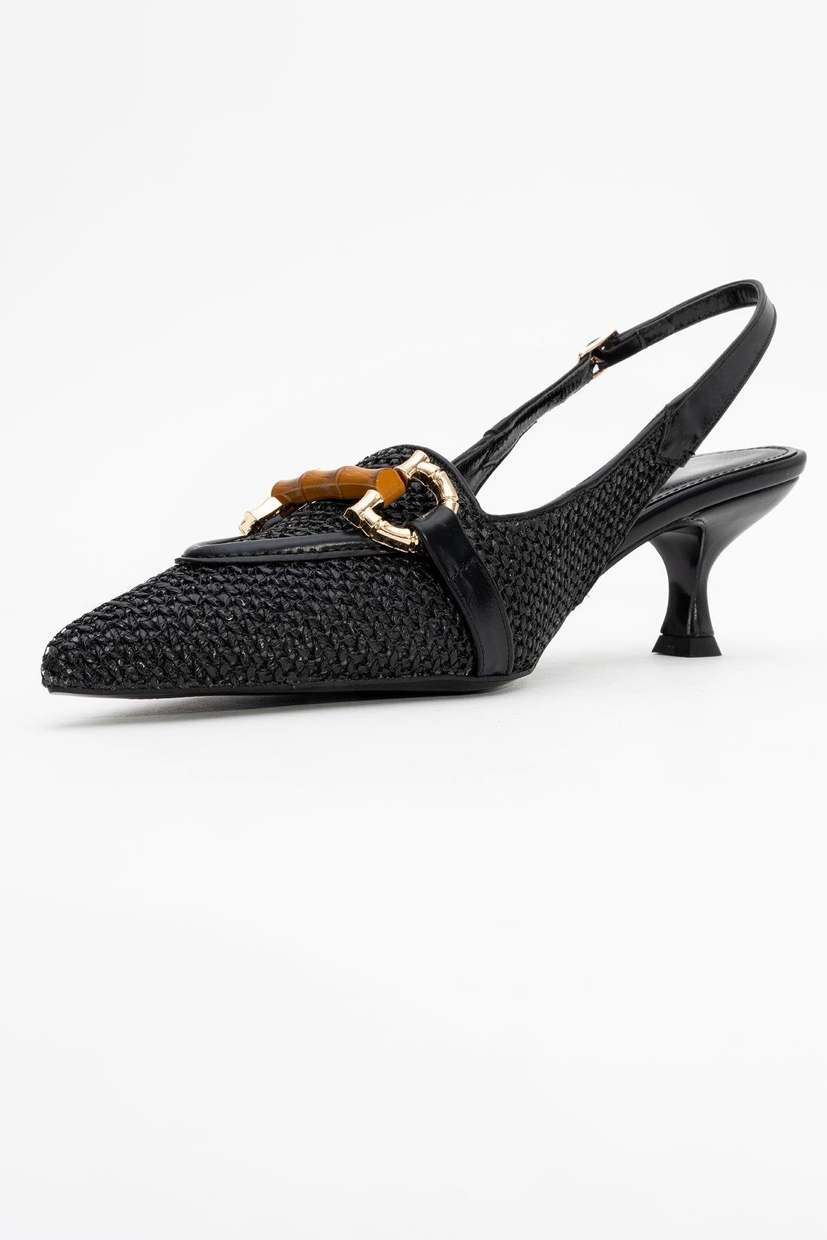 Osca - Zapatos de tacón tipo slingback con hebilla y puntera en punta (mujer)