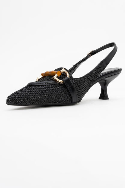 Osca - Zapatos de tacón tipo slingback con hebilla y puntera en punta (mujer)