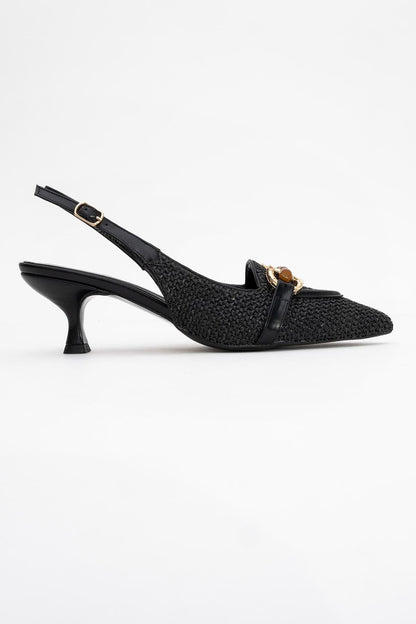 Osca - Zapatos de tacón tipo slingback con hebilla y puntera en punta (mujer)
