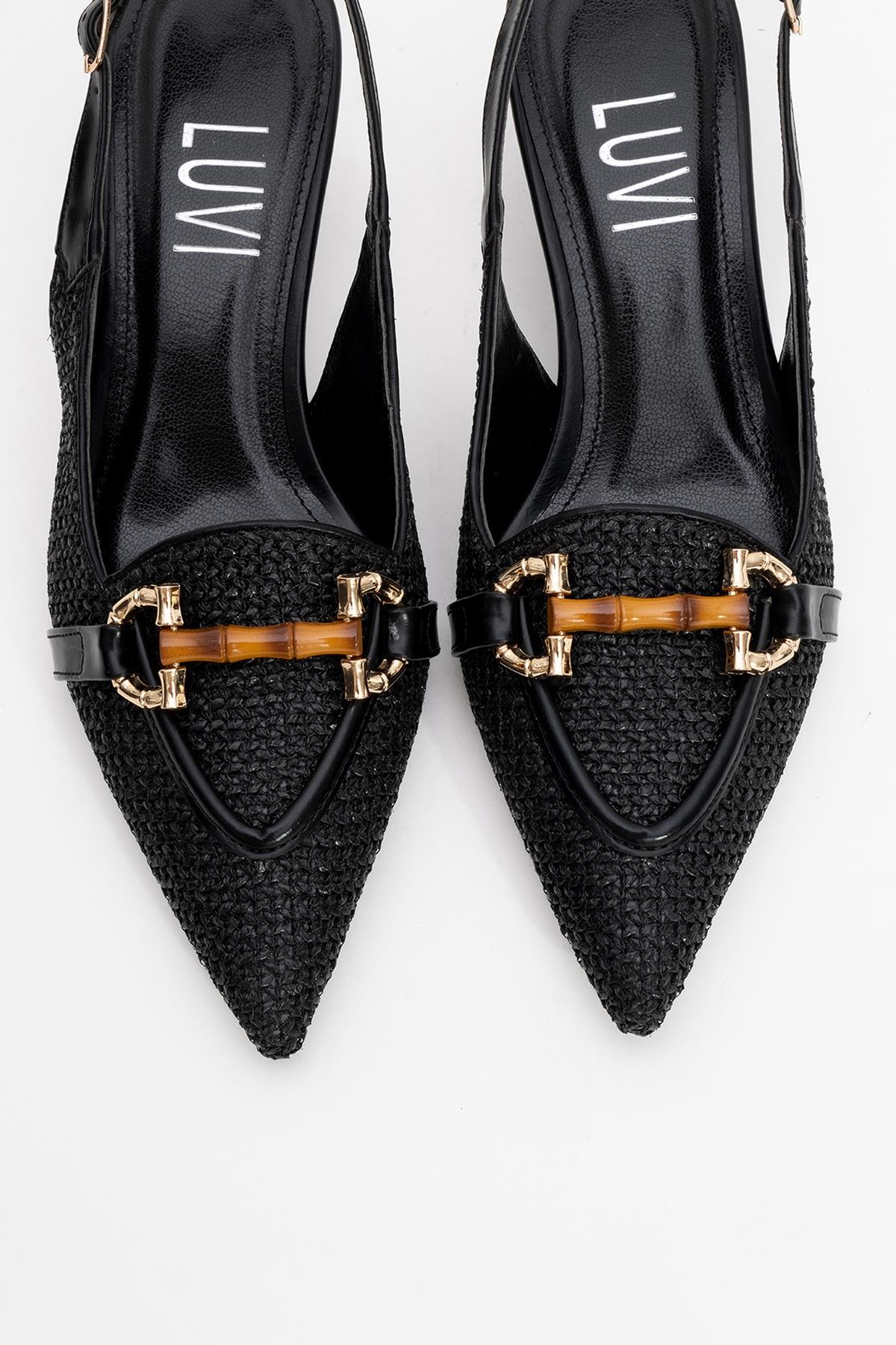 Osca - Zapatos de tacón tipo slingback con hebilla y puntera en punta (mujer)