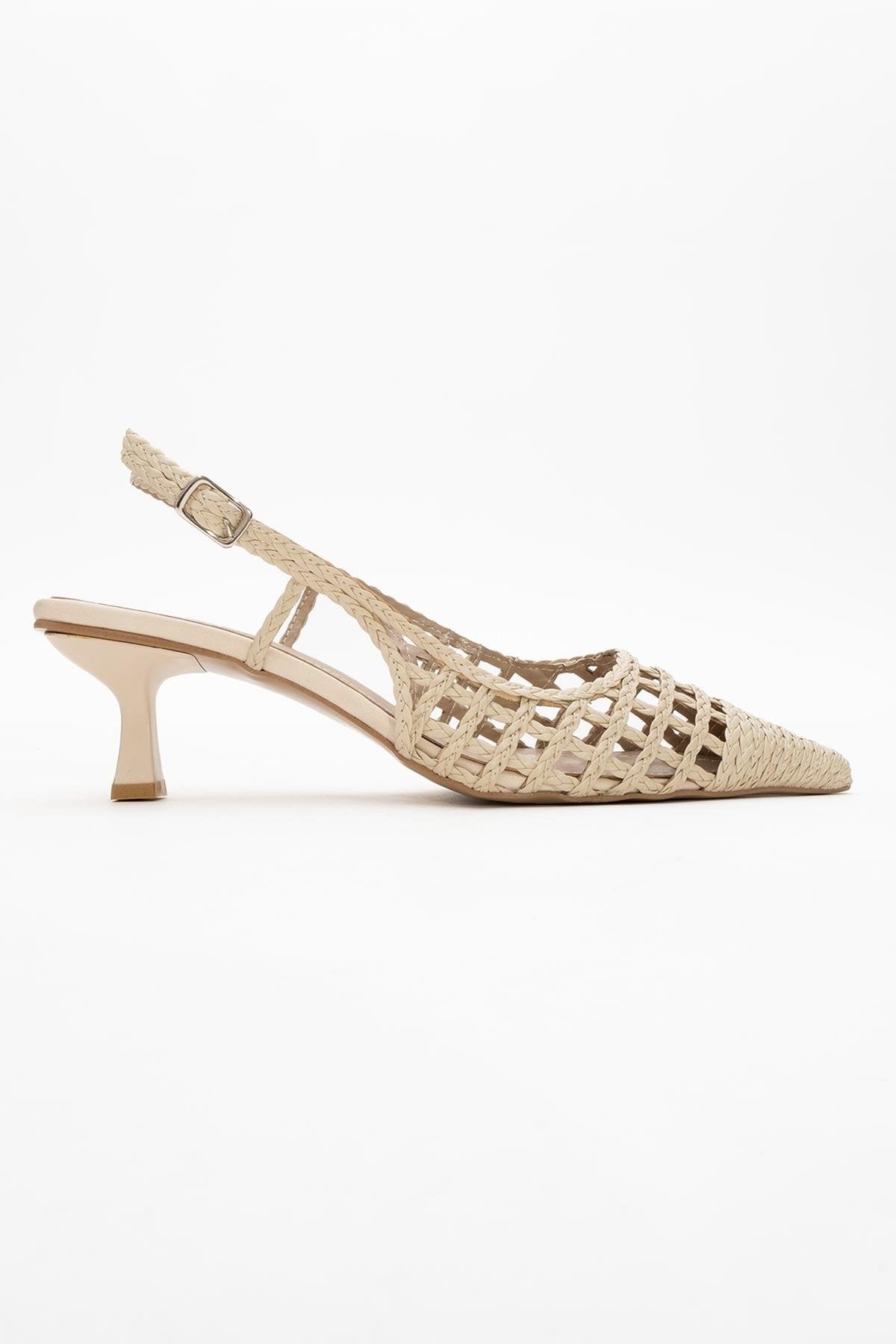 Heaven - Beige Knitted Pointed Toe Pump (Women)