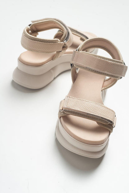 Yrmengardis - Sandalia de tiras beige (Mujer)