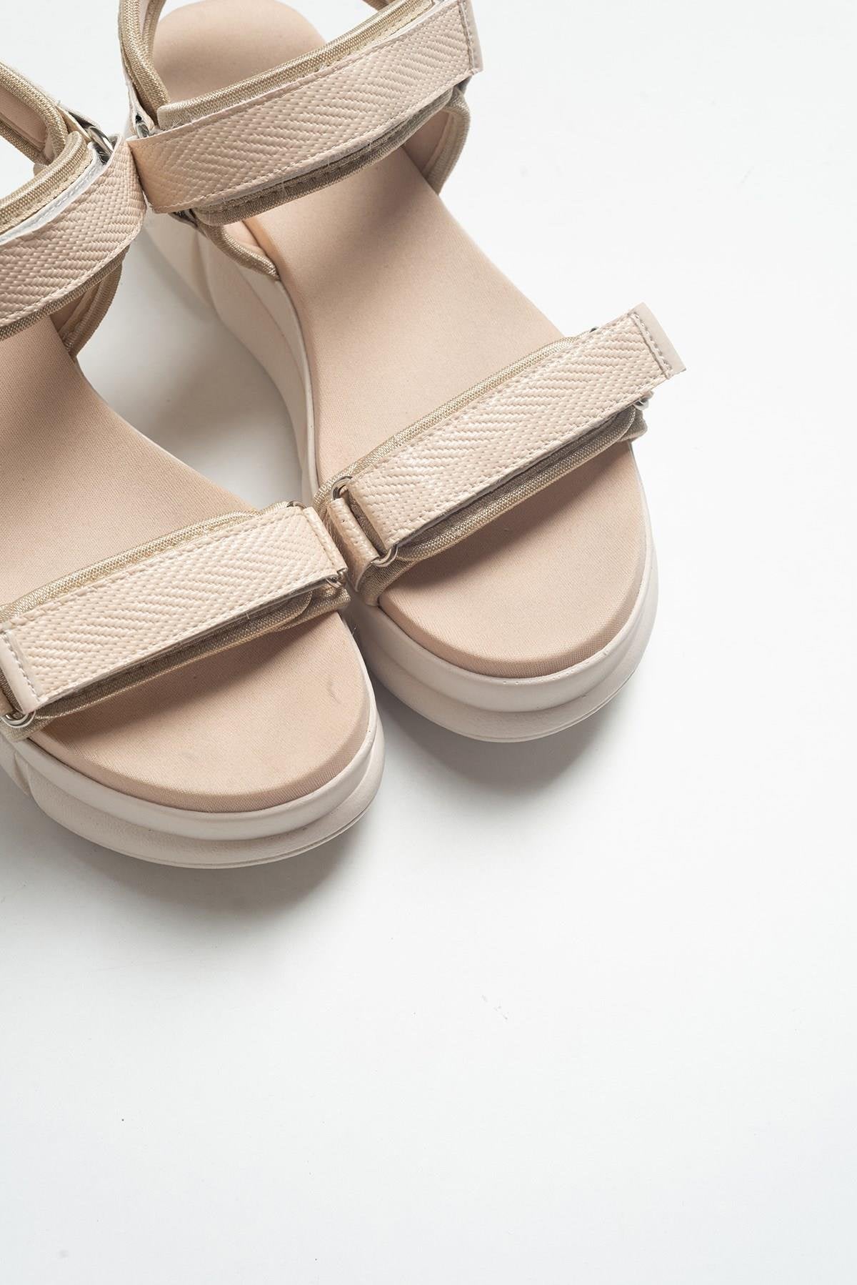 Yrmengardis - Sandalia de tiras beige (Mujer)