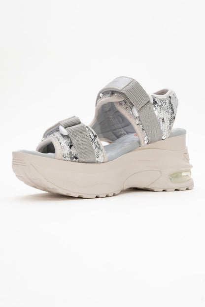 Arthur - Sandalia deportiva de plataforma con tira gris (Mujer)