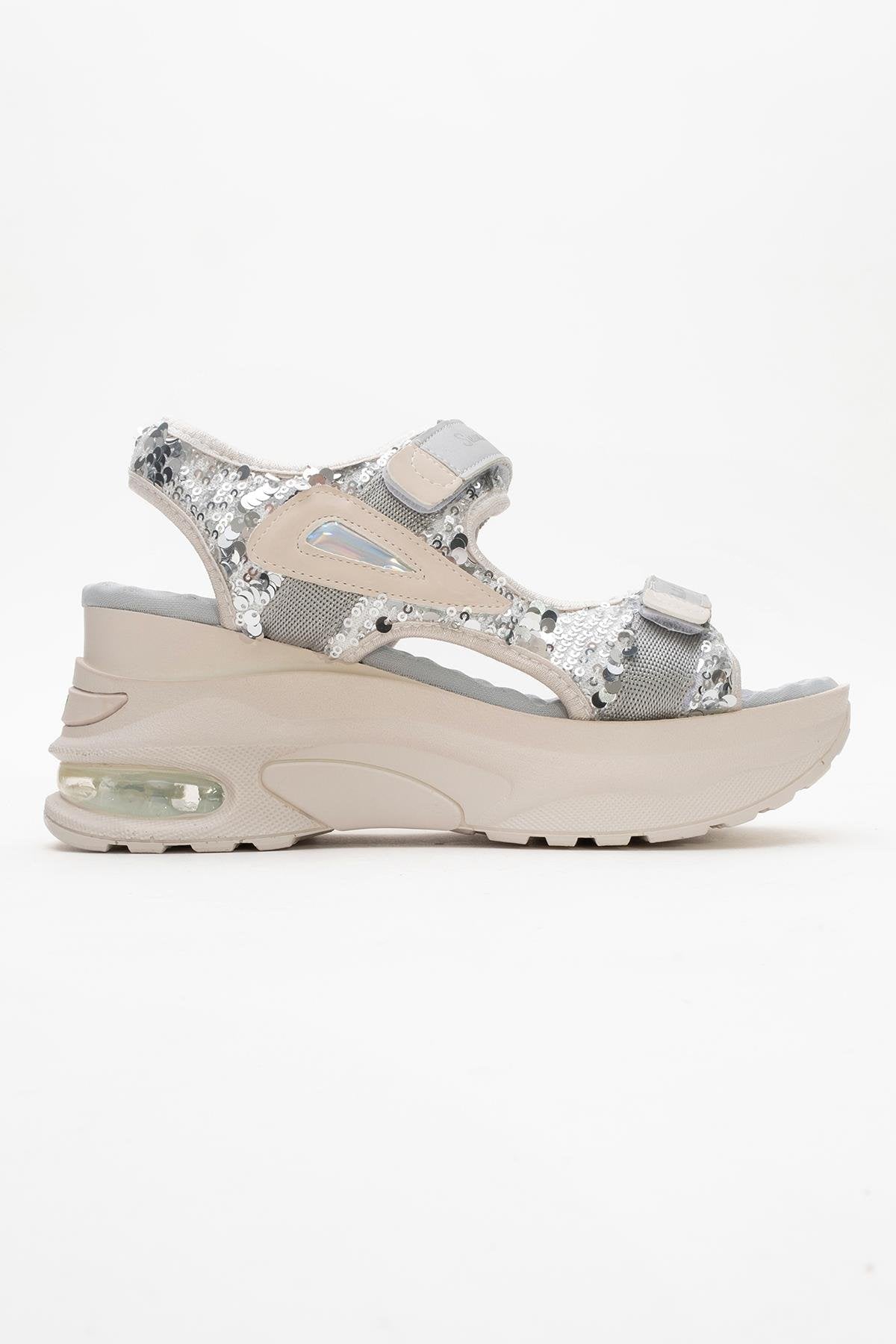 Arthur - Sandalia deportiva de plataforma con tira gris (Mujer)