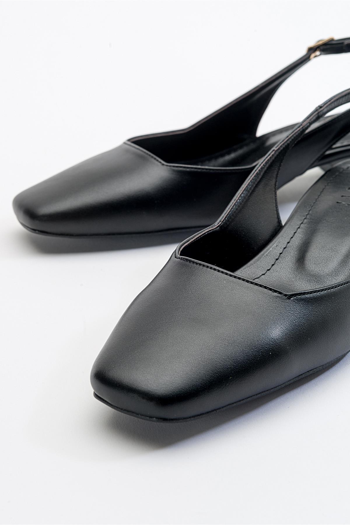 State - Zapatos de tacón "Slingback" negros con punta redonda (mujer)