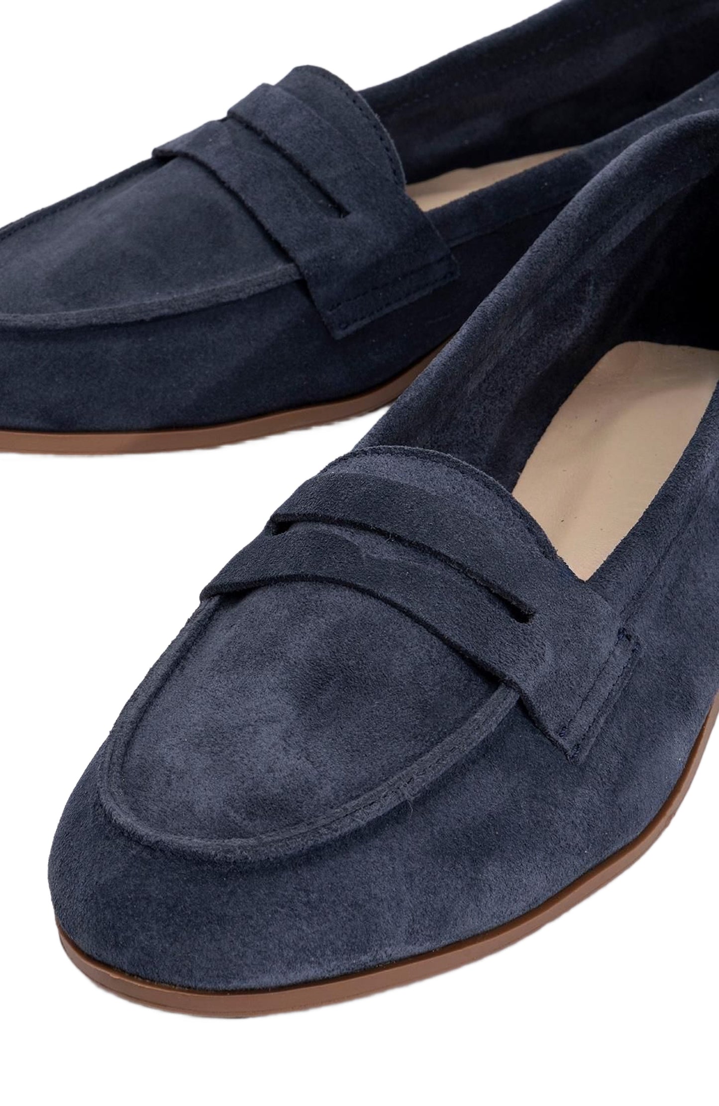 Dorothy - Navy Blue Suede Leather Loafers