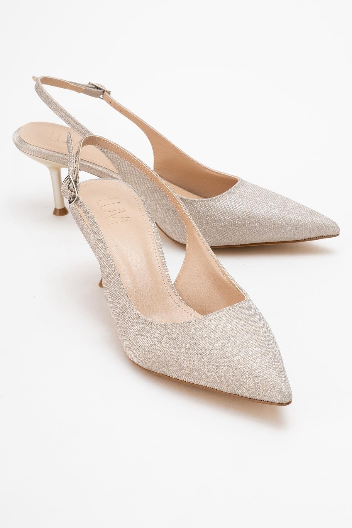 Caisa - Zapatos de tacón alto con purpurina dorada (Mujer)