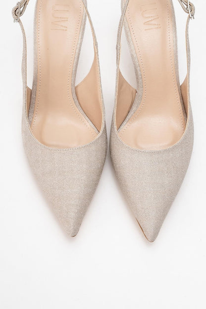 Caisa - Zapatos de tacón alto con purpurina dorada (Mujer)