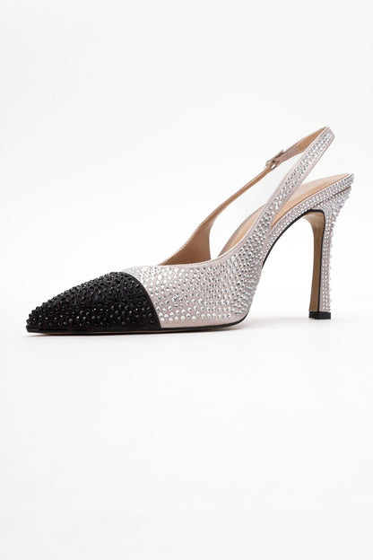 Londres - Zapatos de tacón en punta adornados en beige y negro (mujer)