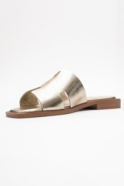 Jez - Gold Genuine Leather Slipper (Women)