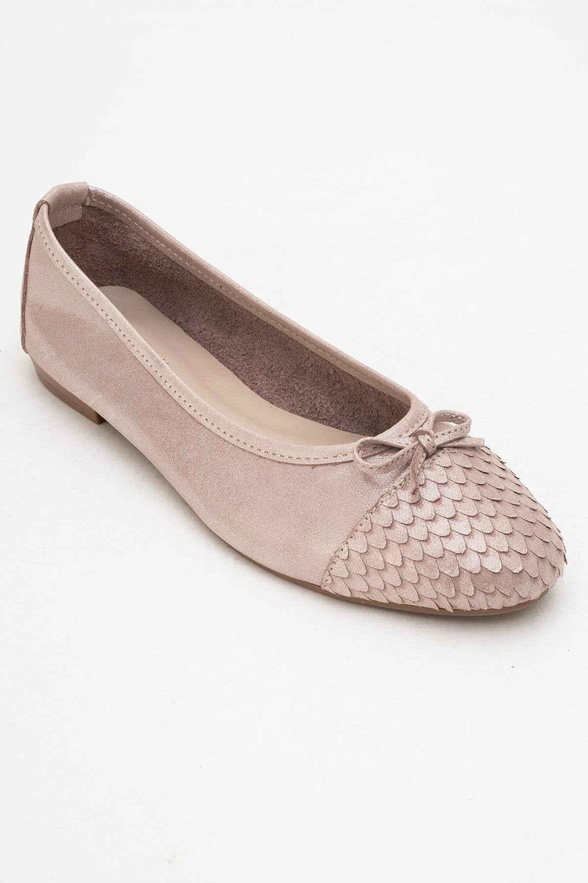 02 - Bailarinas de piel auténtica color topo (Mujer)