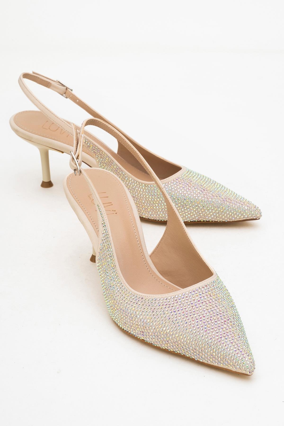Novs - Zapatos de vestir de tacón de aguja beis (mujer)
