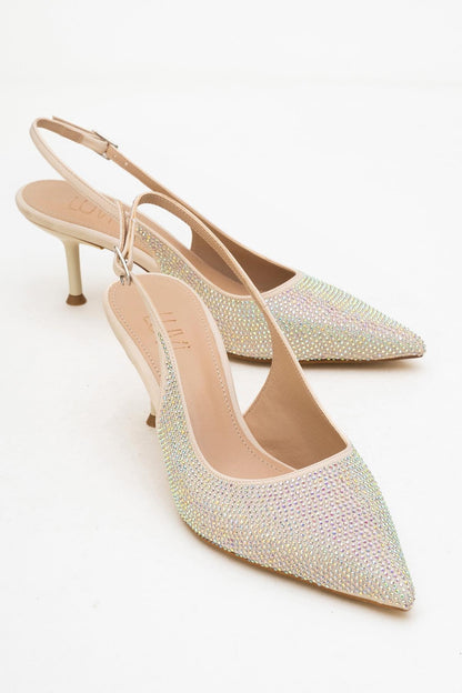 Novs - Zapatos de vestir de tacón de aguja beis (mujer)