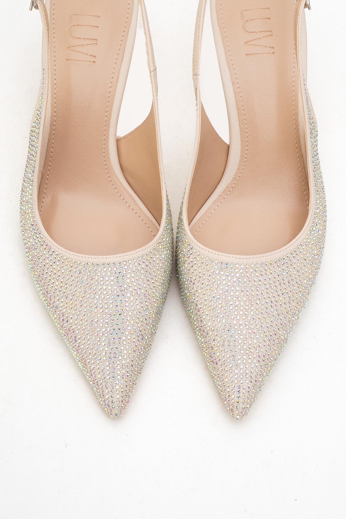 Novs - Zapatos de vestir de tacón de aguja beis (mujer)