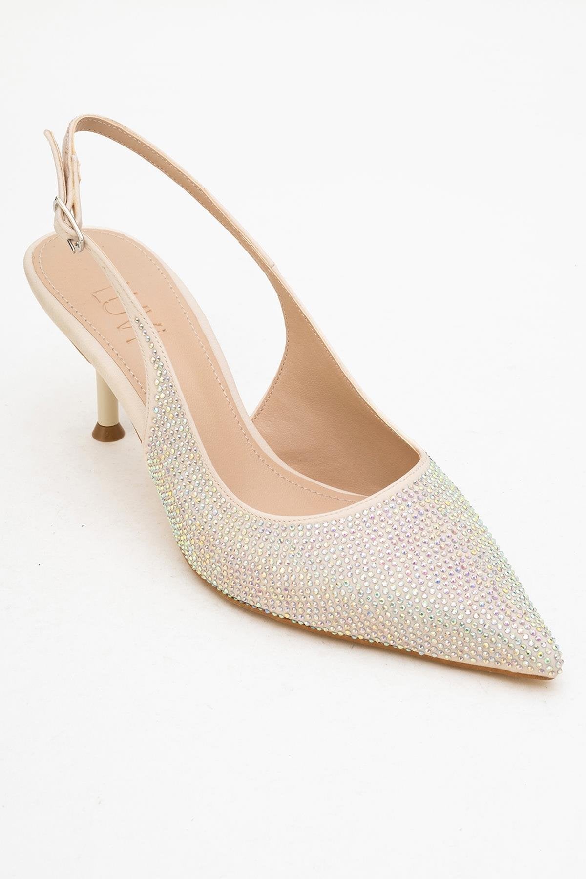 Novs - Zapatos de vestir de tacón de aguja beis (mujer)
