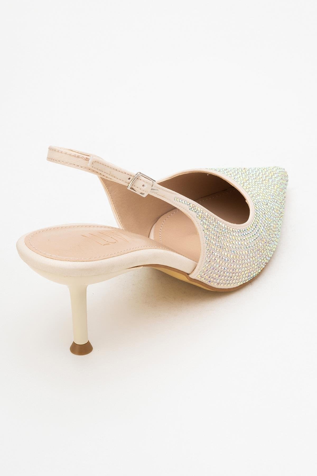 Novs - Zapatos de vestir de tacón de aguja beis (mujer)