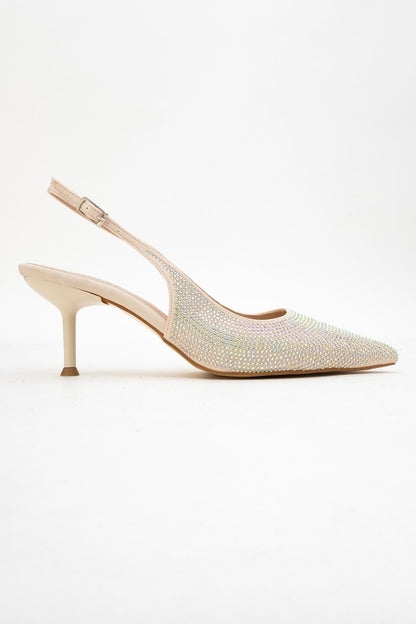 Novs - Zapatos de vestir de tacón de aguja beis (mujer)